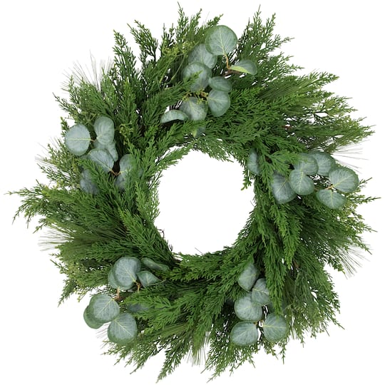 24" Eucalyptus & Mixed Pine Christmas Wreath